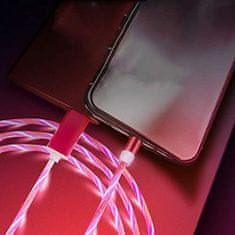 BigBuy Lenyűgözően villogó mágneses USB töltőkábel cserélhető fejekkel – piros (BBL)