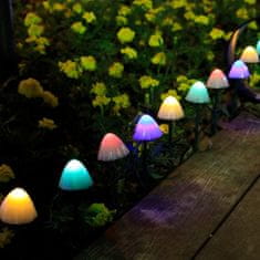 BigBuy 10 db-os RGB LED szolár lámpa készlet - varázslatos, világító gomba alakú éjszakai fény és hangulatvilágítás a kertedbe (BBV) (BBJH)