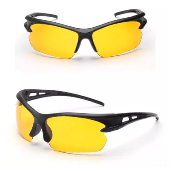 BigBuy 2 db sofőr szemüveg sárga lencsével a biztonságos vezetéshez - nappal szemben, éjszaka és hóesésben is megbízható (BBV)