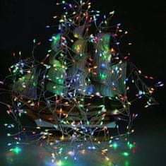 BigBuy 2m-es karácsonyi fényfüzér rusztikus fém dróttal, színes fénnyel és 100 LED-del - dekorvilágítás (BBV)
