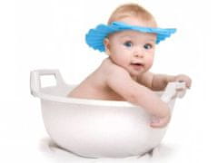 BigBuy Vízálló és állítható zuhanysapka kisgyermekeknek hajmosáshoz, 13-15 cm, kék szín (BB-1842)