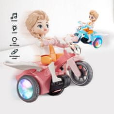 BigBuy Egykerekező lány szárnyas biciklin - kerékpáros figura zenével és fényhatásokkal (BBJ)