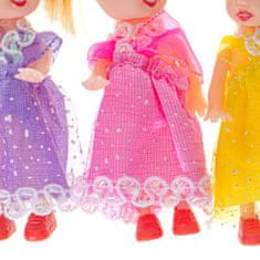 BigBuy 3 db-os mini baba készlet - gyönyörű játék babák különböző színű, csinos ruhácskákban - 10 cm (BBI-5122)
