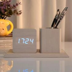 BigBuy 3in1 fahatású asztali óra - hangvezérléses ébresztőóra, tolltartó és hőmérő (BBV)