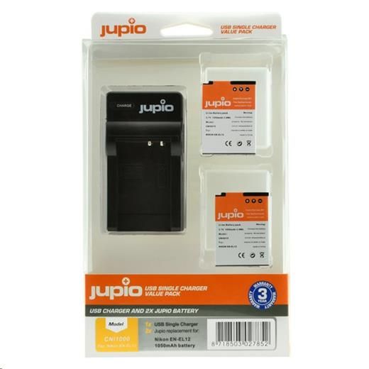 Jupio 2db EN-EL12 akkumulátor készlet - 1050 mAh töltők Nikonhoz