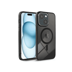 Haffner Apple iPhone 15 Plus szilikon hátlap - Edge Mag Cover - fekete/átlátszó (PT-6835)