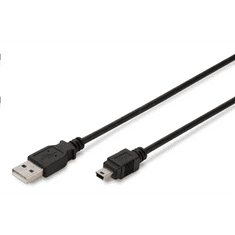Assmann USB A -> Mini USB B összekötő kábel 1m (AK-300108-010-S) (AK-300108-010-S)