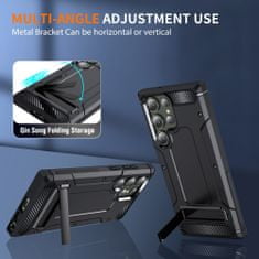 Techsuit Hybrid Armor Kickstand Védőtok Samsung Galaxy S24 Ultra telefonra KP31037 fekete