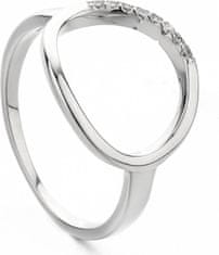 MOISS Elegáns ezüst gyűrű cirkónium kövekkel R0001901 (Kerület 48 mm)