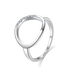 MOISS Elegáns ezüst gyűrű cirkónium kövekkel R0001901 (Kerület 48 mm)