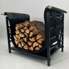 MUVU MuvuHome, Tűzifa táska 100x37cm fekete, LOFT, Koš na dřevo