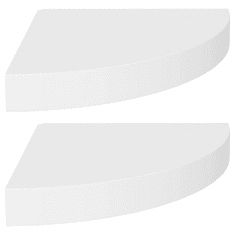 Vidaxl 2 db fehér MDF lebegő sarokpolc 25 x 25 x 3,8 cm (323896)
