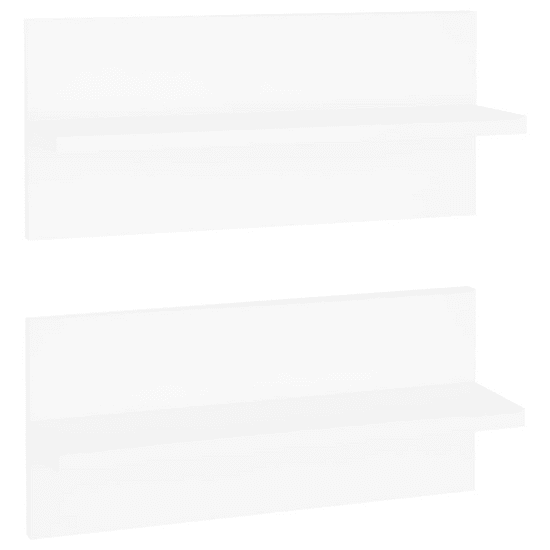 2 db fehér forgácslap fali polc 40 x 11,5 x 18 cm
