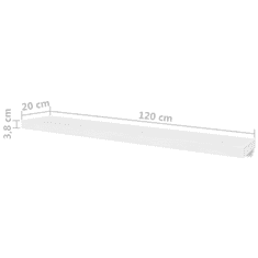 Vidaxl 4 db fehér fali polc 120 cm (276000)