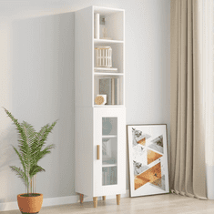fehér szerelt fa faliszekrény 34,5 x 32,5 x 90 cm