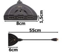 Verkgroup HDMI elosztó adapter 3 csatornás 4K 50cm