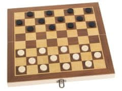 Verkgroup 3 az 1-ben fa backgammon és dáma 30x30 cm-es fadarabok