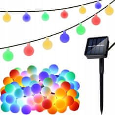 Malatec LED RGB 50 kültéri napelemes díszfüzér IP65 7m 8 funkciós