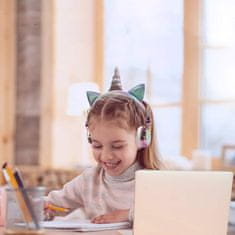 Netscroll Vezeték nélküli baba fejhallgató, amelynek a kinézete egy egyszarvúé, UnicornBuds