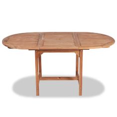 Vidaxl tömör tíkfa kihúzható kerti asztal (110-160) x 80 x 75 cm 44684
