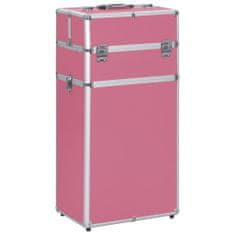 Vidaxl rózsaszín alumínium sminkbőrönd 91823