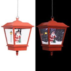 Vidaxl piros karácsonyi függőlámpa LED-ekkel és Mikulással 27x27x45 cm 289928