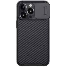Nillkin Apple iPhone 13 Pro, Műanyag hátlap + szilikon keret, közepesen ütésálló, kamera védelem, Magsafe töltővel kompatibilis, csíkos minta, CamShield Pro Magnetic, fekete (106759)