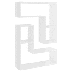 Vidaxl 2 db magasfényű fehér forgácslap fali polc 50 x 15 x 50 cm (807220)