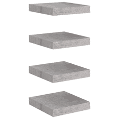 Vidaxl 4 db betonszürke MDF lebegő fali polc 23 x 23,5 x 3,8 cm (326590)
