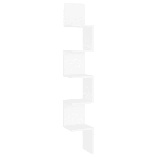 Vidaxl fehér forgácslap fali sarokpolc 20 x 20 x 127,5 cm (807277)