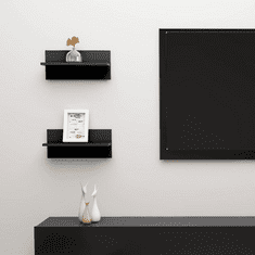 Vidaxl 2 db fekete forgácslap fali polc 40 x 11,5 x 18 cm (807299)