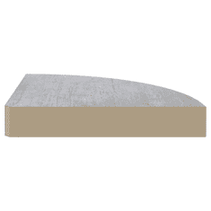 Vidaxl betonszürke MDF fali sarokpolc 35 x 35 x 3,8 cm (326642)