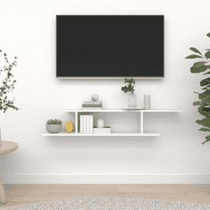 fehér forgácslap fali TV-polc 125 x 18 x 23 cm