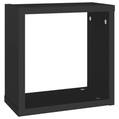 Vidaxl 2 db fekete fali kockapolc 30 x 15 x 30 cm (807001)