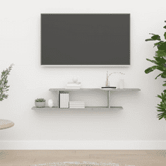 Vidaxl betonszürke forgácslap fali TV-polc 125 x 18 x 23 cm (806993)