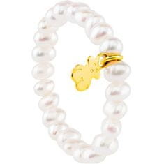 Tous Univerzális gyűrű gyöngyökkel és arany mackóval Tous Pearls 517095030