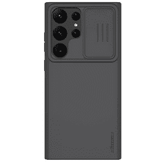 Nillkin Samsung Galaxy S23 Ultra SM-S918, Szilikon tok, közepesen ütésálló, kamera védelem, CamShield Silky, fekete (129421)