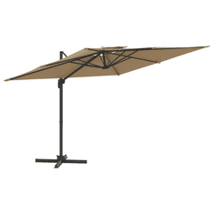 Vidaxl tópszínű dupla tetős konzolos napernyő 300x300 cm (319949)