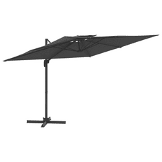 Vidaxl antracitszürke dupla tetős konzolos napernyő 300x300 cm (319947)
