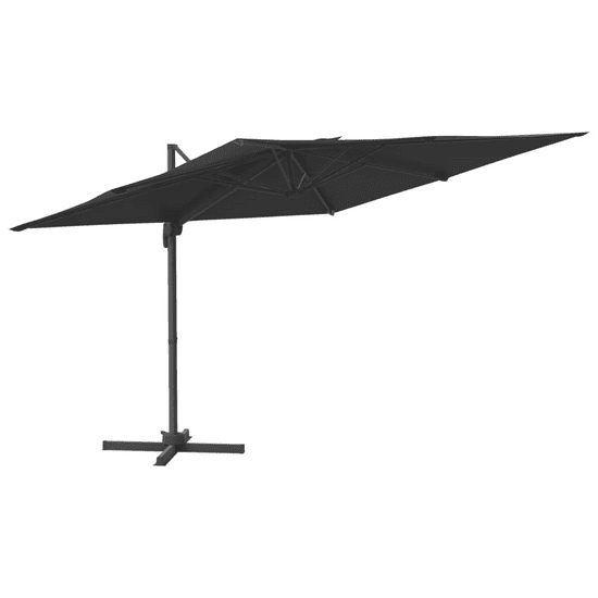 Vidaxl fekete konzolos napernyő alumínium rúddal 300 x 300 cm (319919)
