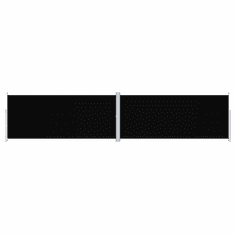 Vidaxl fekete behúzható oldalsó napellenző 220 x 1000 cm (318048)