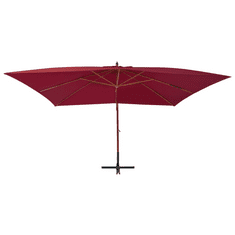 Vidaxl bordói vörös konzolos napernyő farúddal 400 x 300 cm (44493)