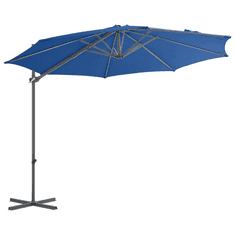 Vidaxl azúrkék konzolos napernyő acélrúddal 300 cm (46999)