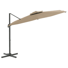 Vidaxl tópszínű dupla tetős konzolos napernyő 300x300 cm (319949)
