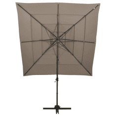 Vidaxl 4 szintes tópszínű napernyő alumíniumrúddal 250 x 250 cm (313823)
