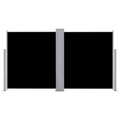 fekete behúzható dupla oldalsó teraszi napellenző 170 x 600 cm