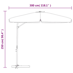 Vidaxl azúrkék kültéri napernyő acélrúddal 300 cm (47319)