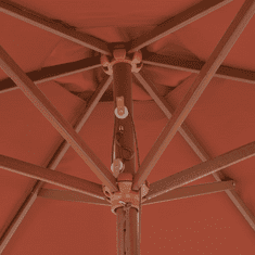 Vidaxl terrakotta színű kültéri napernyő farúddal, 270 cm (44518)