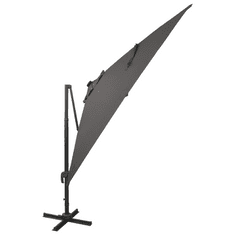 Vidaxl antracitszürke konzolos napernyő rúddal és LED-fényekkel 300 cm (312346)