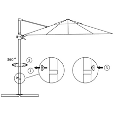 Vidaxl azúrkék konzolos napernyő acélrúddal 300 cm (46999)